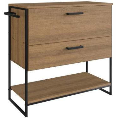 Imagem de Gabinete Banheiro Industrial 80 CM 1028 Mell Aço Preto PP - Placa & Po