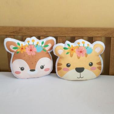 Imagem de Kit Almofada 2 Peças Decorativa Menina para Bebe Infantil - Zan Baby, 