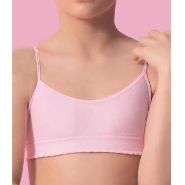 Imagem de Sutiã Top Infantil Sem Costura Microfibra Selene 20600.001, EG, Branco