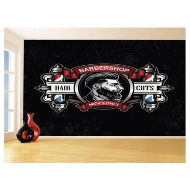 Imagem de Papel De Parede 3D Barbearia Barber Shop Logo 3,5M Brb41 - Você Decora