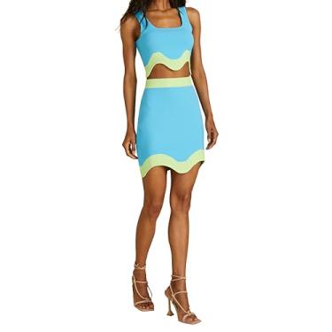 Imagem de AMUR Malha Jacquard Donah feminina, Kiwi/azul Adonis, P