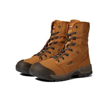 Imagem de KEEN Utility Roswell Botas de trabalho masculinas de lona com bico de composto médio, Amêndoa/Azeitona Preta, 8 Wide