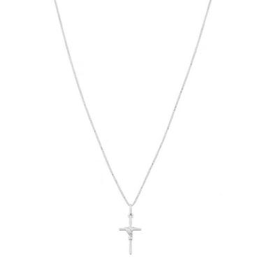 Imagem de Corrente Cordão 60cm Masculino Pingente Crucifixo Prata 925 - DR Joias