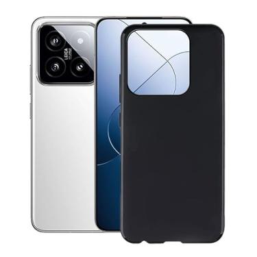 Imagem de KJYFOANI Capa para Xiaomi 14 Pro, capas pretas à prova de choque, capa de proteção antiarranhões com queda de 360°, capa de telefone de silicone macio ultrafina e fina para Xiaomi 14 Pro (6,7 polegadas) - Preto