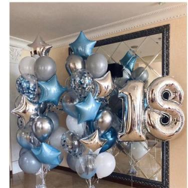 Imagem de Kit Decoração Aniversário Balões Confete Festas Bexigas - Festas e Dec
