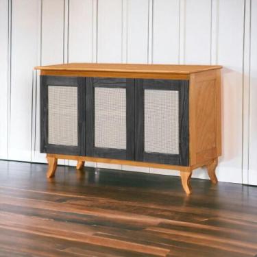 Imagem de Buffet 03 Portas Deltan 103 Imbuia e Preto Atraente - Atraente Móveis