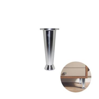 Imagem de Pé Cônico de Alumínio Polido de 15 Cm Com Regulagem Para Armário Mk, C