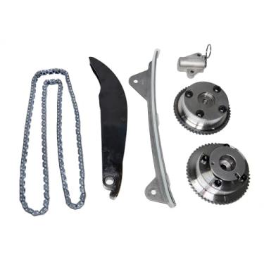 Imagem de 24370-2E010 24321-2E010 Kit de corrente de distribuição com 2 peças de roda dentada VVT de admissão e escape compatível com Hyundai Elantra Kia Soul Kona Forte Tucson Sportage 2.0L 2015-2020