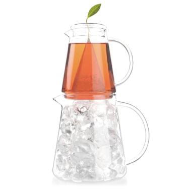 Imagem de Tea Forte Conjunto de duas jarras de chá com infusão de chá sobre gelo, 340 g e jarro de 680 g para chá gelado instantâneo perfeito, pode ser lavado na lava-louças