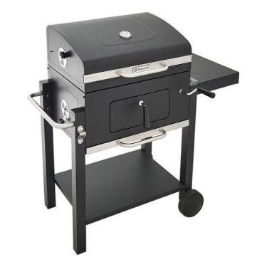 Imagem de Churrasqueira A Bafo Carvao Beta Ii Movel Com 2 Rodas - Naterial, Pret