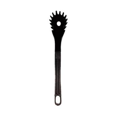 Imagem de Colher Pegador de Macarrão Nylon Talher Utensílio Preto 28cm - Talhere