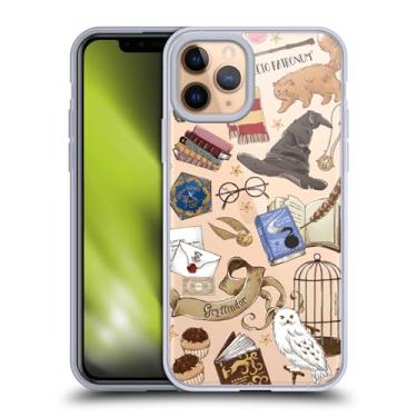 Imagem de Head Case Designs Capa de gel macio oficialmente licenciada Harry Potter Hogwarts Padrão 2 Relíquias da Morte XXXVII compatível com Apple iPhone 11 Pro