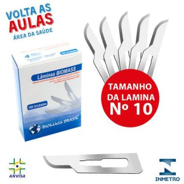 Imagem de Caixa de lâmina de Bisturi 100 unidades Esteril Inox Biomass