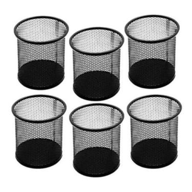 Imagem de Kit 6 Organizador De Escrivaninha Multiuso De Metal- Redondo - TOP RIO