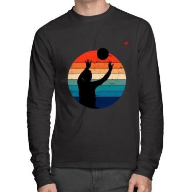 Imagem de Camiseta Algodão Vôlei Vintage Sunset Manga Longa - Foca na Moda, Pret
