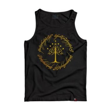 Imagem de Camiseta Regata Senhor Dos Anéis Gandalf Estampa Dourada - King Of Gee