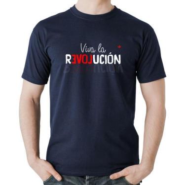 Imagem de Camiseta Algodão Viva la Revolución - Foca na Moda, Marinho, P