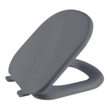 Imagem de Assento Sanitário Kadet Cinza Escuro Tampa para Vaso Agnes Almofadado 