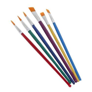 Imagem de Kit 6 pincéis para pintura tinta óleo acrílica e sintetica - BJ POP
