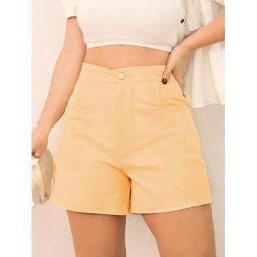 Imagem de Short Feminino Linho Com Bolso Cintura Alta - Nifty, Pêssego, M
