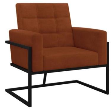 Imagem de Poltrona Base de ferro para Manicure Sala de Estar Decorativa Cadeira 