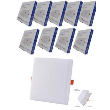 Imagem de Kit 10 Luminária Plafon Led Borda Infinita 25W Embutir Quadra Bivolt N