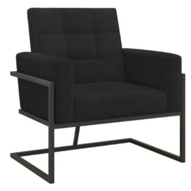 Imagem de Poltrona Base de metal para Manicure Sala de Estar Decorativa Cadeira 