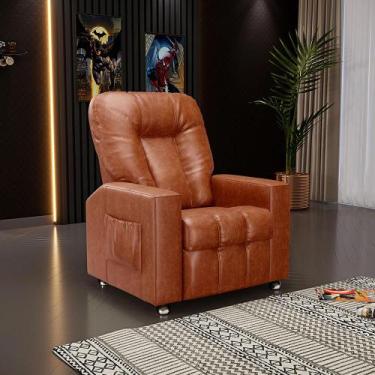 Imagem de Poltrona do Papai Reclinável Sala de Cinema Pequim Manual PU Camel G23