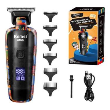 Imagem de Máquina de Acabamento Profissional Barbearia Kemei MAX 5090 Recarregáv