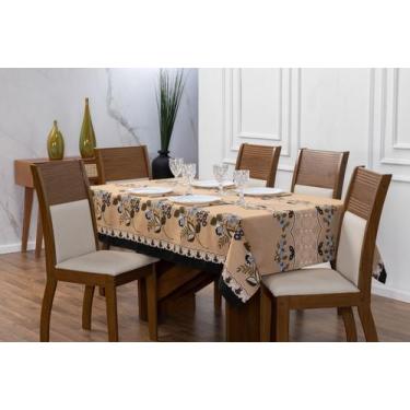 Imagem de Toalha De Natal Mesa Retangular Linhão 2,20m X 1,50m 6 Lugares - Flore