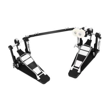 Imagem de MERIGLARE Pedal de bumbo duplo de liga, pedal de corrente dupla, antiderrapante, fácil de instalar, pedal de baixo para bateria de jazz