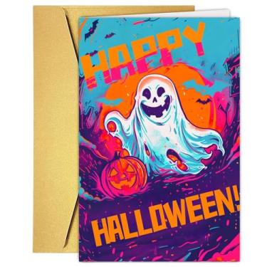 Imagem de XBXV Cartões engraçados de Halloween para crianças e adultos, presente de decorações de Dia das Bruxas, cartões de agradecimento com envelopes, cartões de felicitações de Halloween