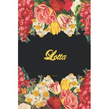 Imagem de Lotta Notebook: Lined Notebook/Journal with Personalized Name, & Monogram initial L on the Back Cover, Floral Cover, Gift for Girls & Women