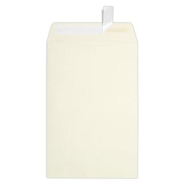 Imagem de Envelopes abertos de 15 x 22 cm em linho natural para enviar uma carta comercial, catálogo, documento financeiro, revista, panfleto, pacote com 50 (off-white)