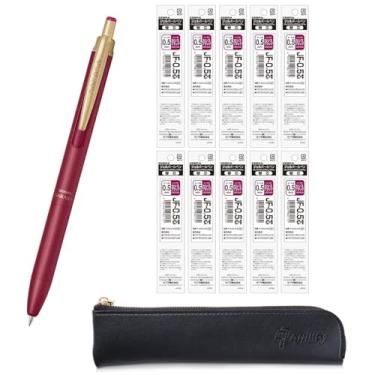 Imagem de QULLITY ZEBRA SARASA GRAND Caneta esferográfica de gel 0,5 mm preto cassis + 10 recargas, capa fina preta original