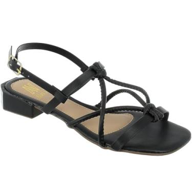 Imagem de Sandália Via Angel com Salto Baixo, Tiras Cruzadas, 58.01 (Preto, BR, Adulto, Numérico, 40)