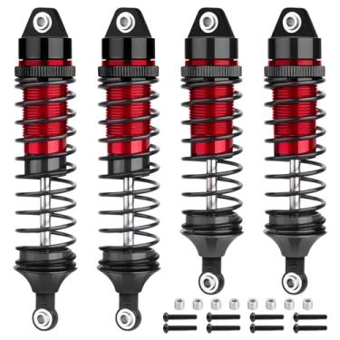 Imagem de AllinRC Amortecedor de óleo RC Shocks para Traxxas Slash 2WD 4x4 Rustler Stampede 4X4 VXL Hoss Bandit 1/10 Nitro Amortecedor Substituição de 5862 (Preto Vermelho)