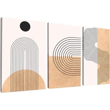 Imagem de Kit 3 Quadros Decorativos Canvas 40x50 cm, Abstrato, Arte Para Quarto, Sala, Corredor (50x70cm)
