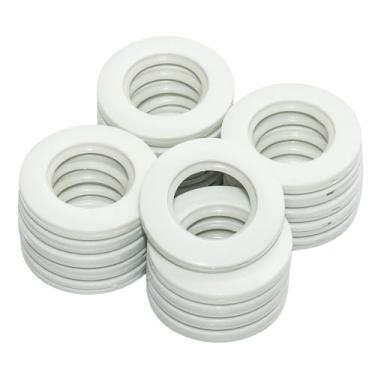 Imagem de Adyoney 20 argolas de plástico para cortina, anéis de ilhós de cortina ABS, anéis redondos, diâmetro interno 1-9/16" (40 mm), diâmetro externo 2,91" (74 mm), para varões de cortina de janela (branco)