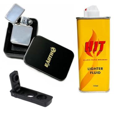 Imagem de Isqueiro Clássico em Metal Cromado com Case ideal para presente + Vedação e Fluido