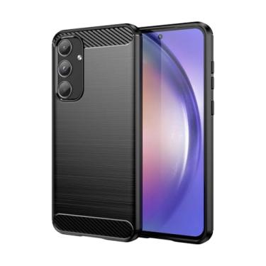 Imagem de Vavies Capa para Galaxy A55 5G, para Samsung A55 SM-A556U Capa de Fibra de Carbono Slim Macio TPU Capa Protetora de Absorção de Choque Capa de Telemóvel à Prova de Choque para Samsung Galaxy A55 5G