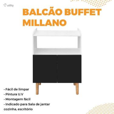 Imagem de Aparador Buffet Cantinho Cafe Retro Mesa Madeira 58X85Cm