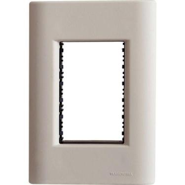 Imagem de Placa 3 Postos 4x2 Tramontina Giz Fendi Suporte Tramontina