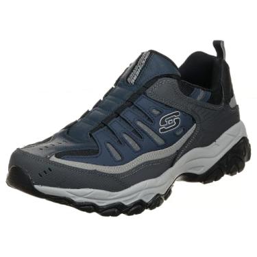 Imagem de Mocassim Skechers Afterburn M. Fit Wonted, masculino, Navy/Gray, 9.5