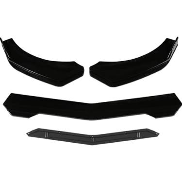 Imagem de Compatível com Porsche Panamera 2012-2022 Carro Pára-choques dianteiro Lip Chin Spoiler Splitter Difusor Body Kits Guarnição Protetor de barragem de ar 6 cores(Black)