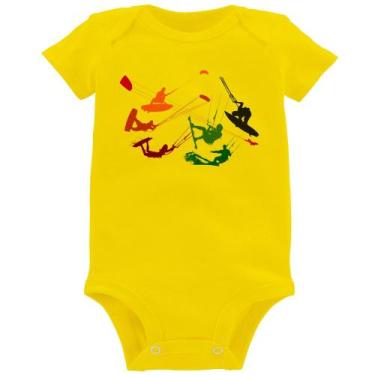 Imagem de Body Bebê Kite Surf Freestyle - Foca na Moda, Amarelo, P