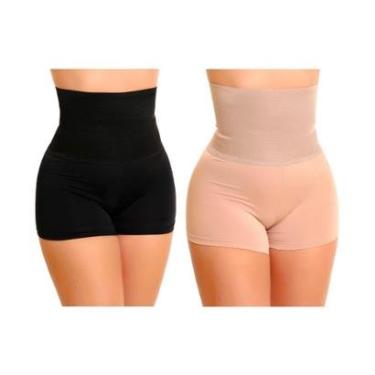 Imagem de Kit 2 Short Anágua Modeladora Cintura Alta Compressão Cinta Aperta Barriga Confortável-Feminino