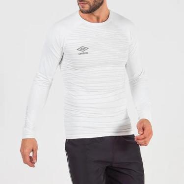 Imagem de Camisa Umbro Térmica Diamond Pro Manga Longa, Branco, P, Masculino