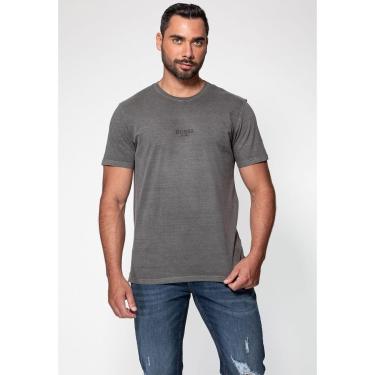 Imagem de Camiseta Guess Silk Laser Estonada Cinza Escuro-Masculino