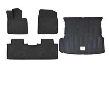 Imagem de Compatível com Xpeng G9 Tapetes de carro Tapetes de porta-malas Protetor de forro de carga Almofadas de pé antiderrapantes à prova d'água 2022-2024 Kit de carpete de porta-malas(G9 4Pcs)